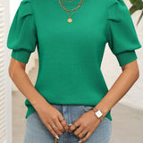 Mandy Mock Neck Puff Sleeve Sweater