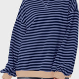 Lovelet Contrast Striped Long Sleeve Sweatshirt