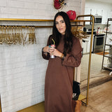 See Ya Next Fall Midi Dress - Coffee