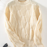 Round Neck Dropped Shoulder Sweater
