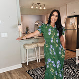 Wasting Precious Time Midi Dress - Green