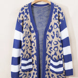 Leopard Open Front Long Sleeve Cardigan