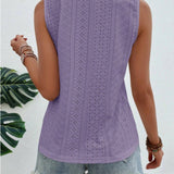 Eyelet Round Neck Tank