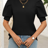 Mandy Mock Neck Puff Sleeve Sweater