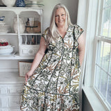 Moving Along Midi Dress - Olive