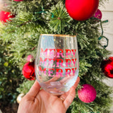 Stemless Wine Glass - Merry - Final Sale