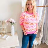 Linked Together Sweater Top - Pink