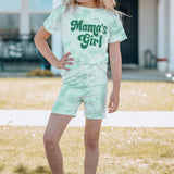 Girls Printed Letter Graphic Lounge Set