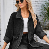 Button Up Long Sleeve Denim Jacket