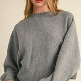 Mable Round Neck Dolman Sleeve Cropped Sweater