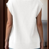 V-Neck Cap Sleeve Knit Vest