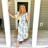 Never A Next Time Midi Dress - Blue