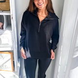 SPANX | Airessentials Shine Half Zip - Gunmetal