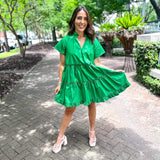 Pallas Poplin Tiered Mini- Kelly Green