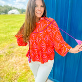 Floral Fever Top- Orange