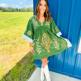 Loved By You Embroidered Dress - Green