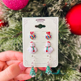 Snowman 3 Piece Earring Set - Final Sale