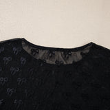 Bow Round Neck Long Sleeve Top