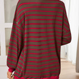 Lovelet Striped Contrast Long Sleeve Sweatshirt