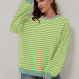 Lovelet Contrast Striped Long Sleeve Sweatshirt