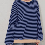 Lovelet Contrast Striped Long Sleeve Sweatshirt