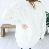 Cable-Knit Open Front Long Sleeve Cardigan