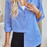 Striped Button Up Long Sleeve Shirt