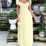 Devine Sweetheart Neck Short Sleeve Maxi Dress