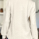 Textured Round Neck Long Sleeve Sweatshirt