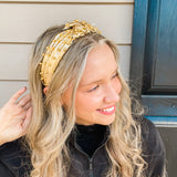 Bead Knotted Headband - Gold