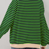 Lovelet Contrast Striped Long Sleeve Sweatshirt