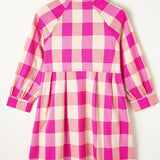 Plaid Button Up Long Sleeve Shirt Dress