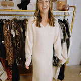 Santorini | Sweater Forever Midi Dress - Heather Oatmeal