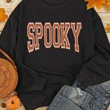 SPOOKY Round Neck Long Sleeve Sweatshirt