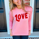 SHIRALEAH| "LOVE" Sweatshirt- Pink