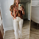 Bloom Into Fall Top - Brown