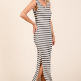 Mittoshop Striped Scoop Neck Sleeveless Maxi Dress