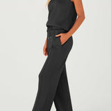 Full Size Round Neck Top and Drawstring Pants Set