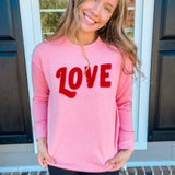 SHIRALEAH| "LOVE" Sweatshirt- Pink