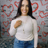 Cream Cross Wire Necklace - Final Sale