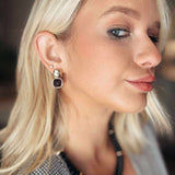 Simple Stone Earring - Black