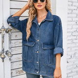 Button Up Long Sleeve Denim Jacket