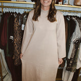 See Ya Next Fall Midi Dress - Sand