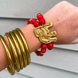 Red Double Bulldog Bracelet