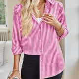 Striped Button Up Long Sleeve Shirt