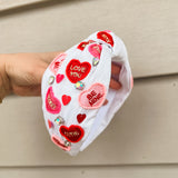 Candy Hearts Headband - White - Final Sale