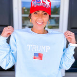 Trump Crewneck Sweatshirt- Light Blue