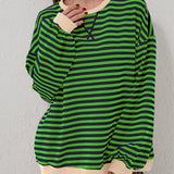 Lovelet Contrast Striped Long Sleeve Sweatshirt