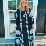 Tiffany Caftan - Black/White