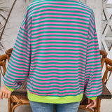 Lovelet Contrast Striped Long Sleeve Sweatshirt